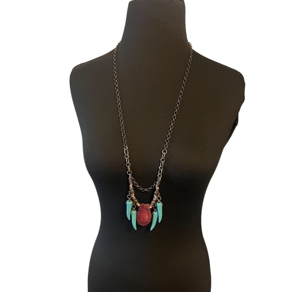 Native American Style UNISEX Necklace Turquoise With Tear Drop
